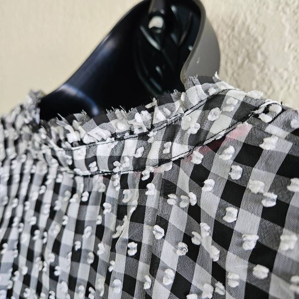Anthropologie Maeve Ruffle Pintuck Sheer Blouse - Picture 7 of 8